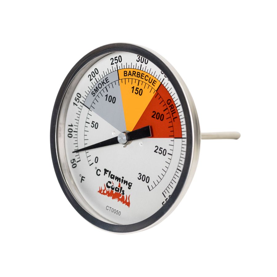 BBQ Smoker Thermometer Gauge - Large by Flaming Coals