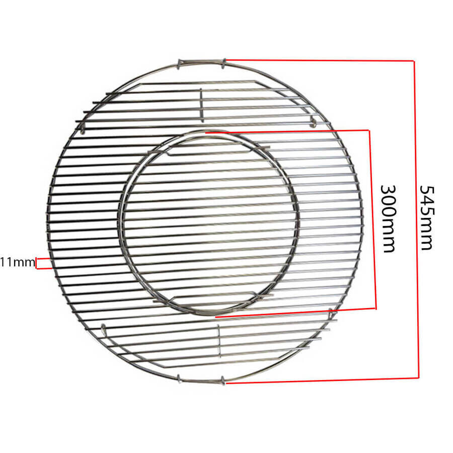 Stainless Steel Round BBQ Grill with Removable Center | Suits 57cm Weber