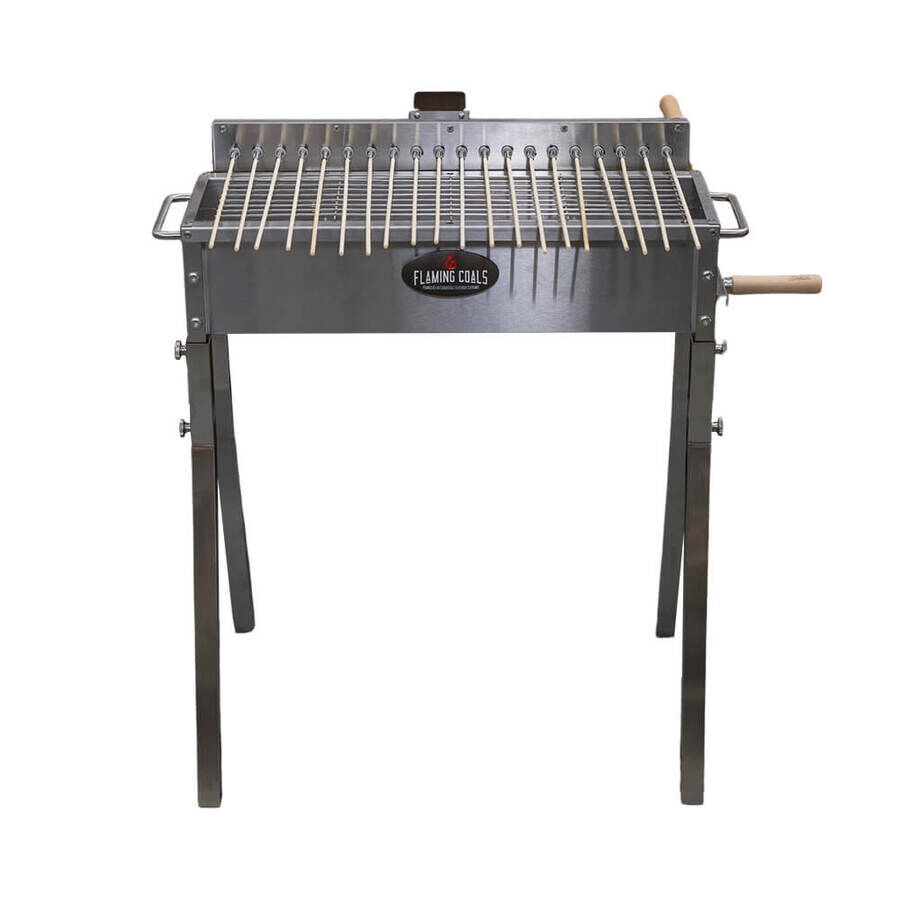 Stainless Steel Hibachi BBQ with 20 kebab skewers by Flaming Coals