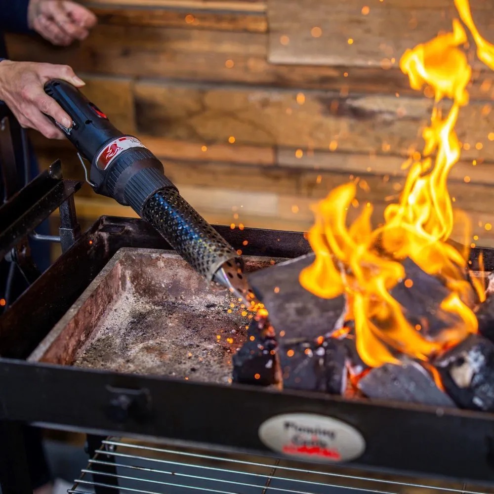 This is an image of charcoals being lit up.