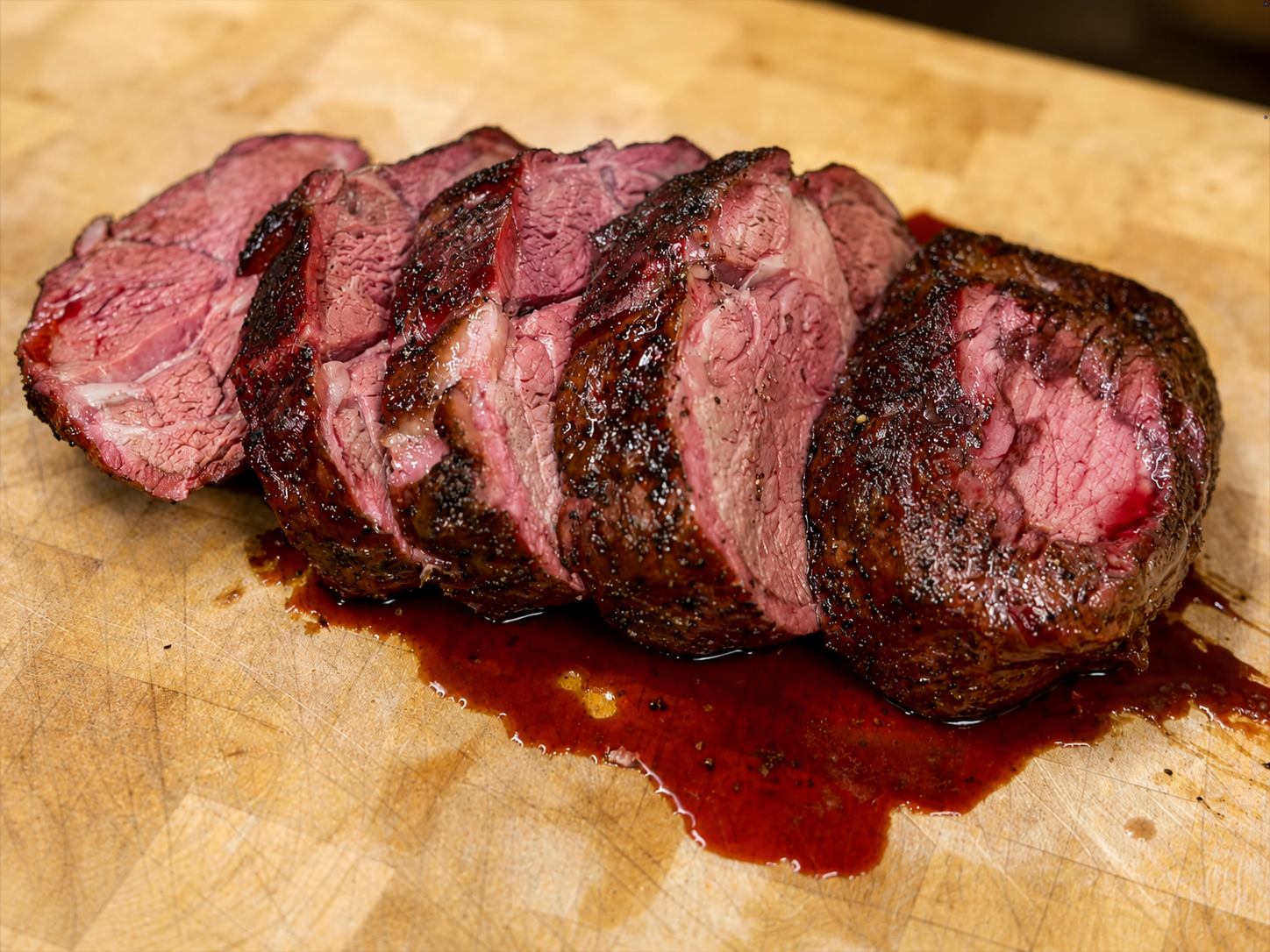 This image shows chopped smoked scotch fillet. This image shows chopped smoked scotch fillet.