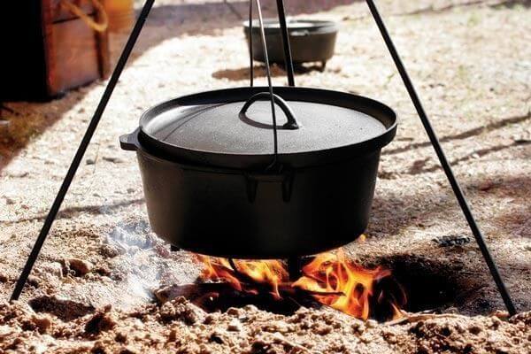 This image shows the cast iron camp oven.