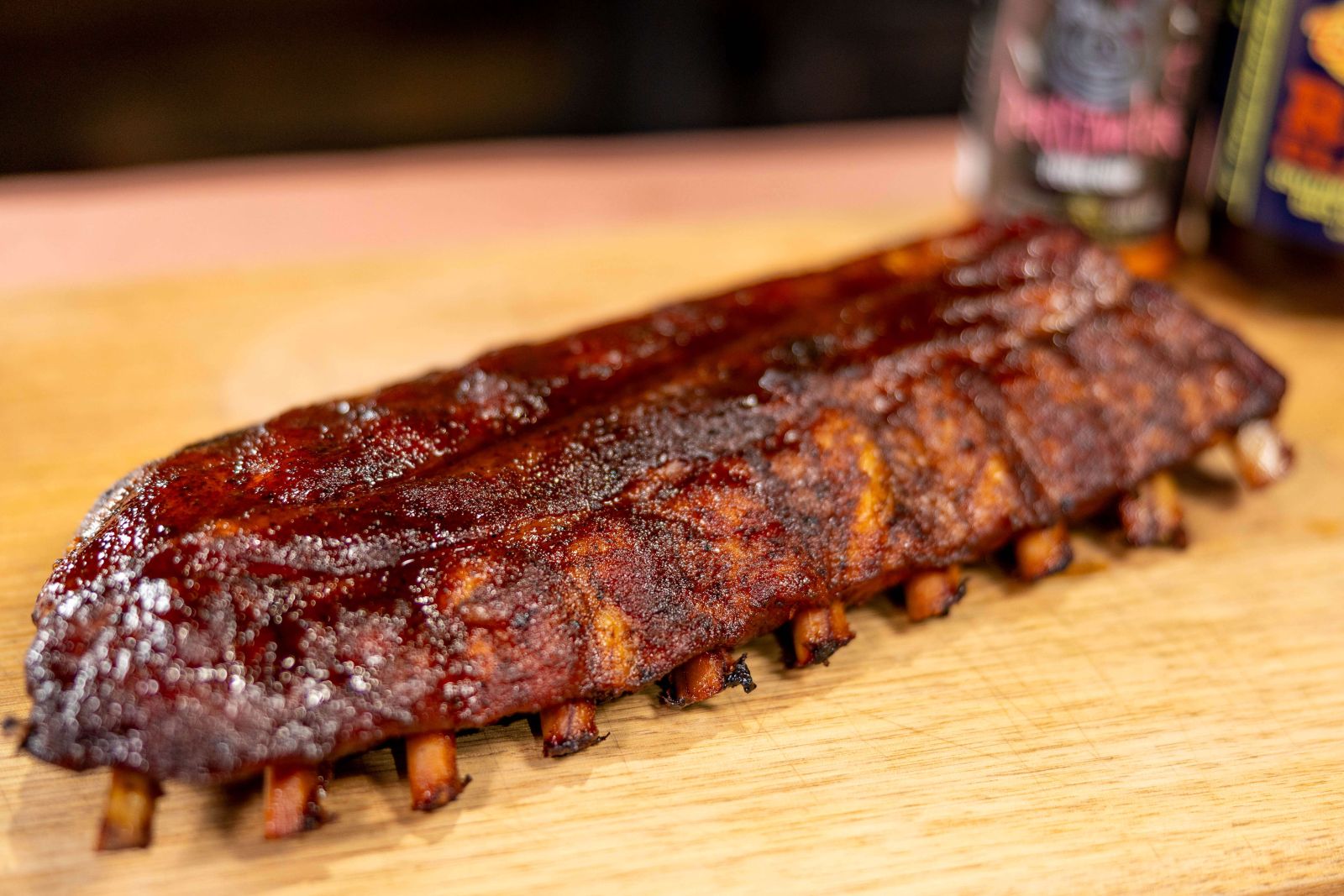 This image shows smoked pork ribs.