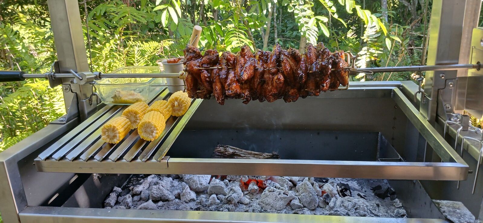 This_image_show_Flaming_Coals_Stainless_Steel_Parrilla_Grill 