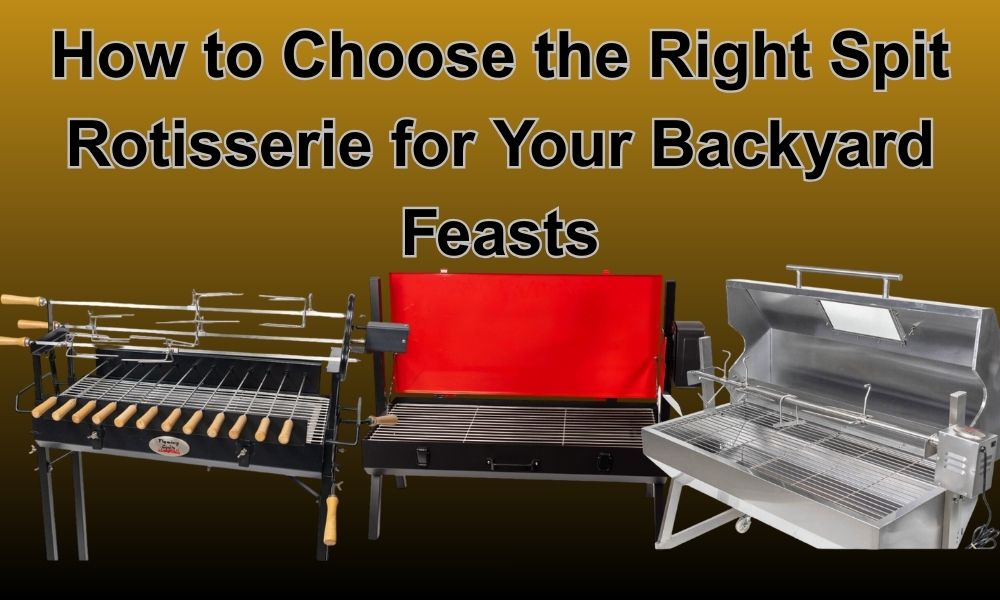 This image shows Flaming Coals Cyprus Spit Rotisserie, Mini Spit Rotisserie and Hooded Spartan Spit Rotisserie