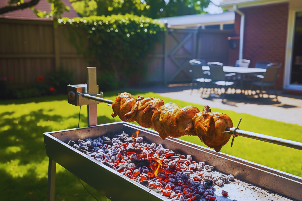 This image shows the Master Spit Rotisserie with a 30kg motor This image shows the Master Spit Rotisserie with a 30kg motor