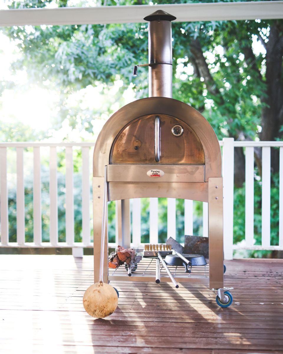 This image shows the Flaming Coals Stainless Steel Pizza Oven.