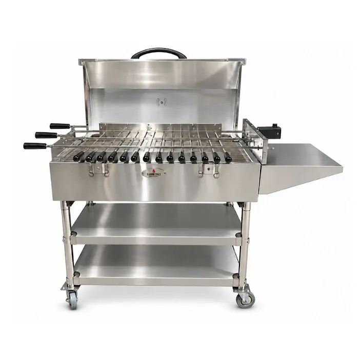 This image shows the Hooded Cyprus Spit Roaster – 3 Skewer This image shows the Hooded Cyprus Spit Roaster – 3 Skewer