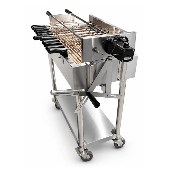 This image shows the Cypriot Souvla BBQ – 2 Skewer Stainless Steel Spit This image shows the Cypriot Souvla BBQ – 2 Skewer Stainless Steel Spit