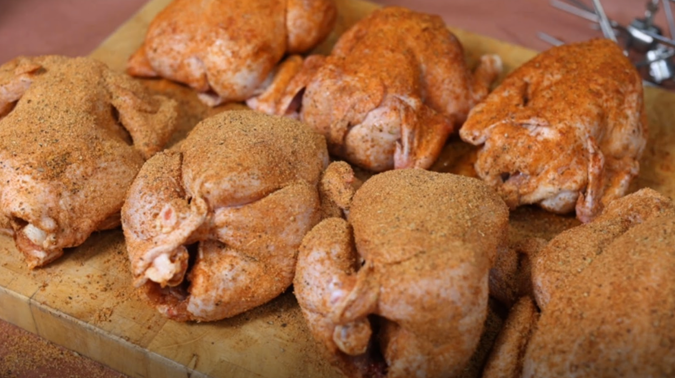 Seasoned whole chickens