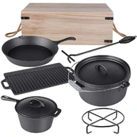 Cast Iron Camping Cookware Set 7pcs | Flaming Coals