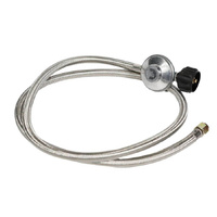 1500mm Stainless Steel Braided Gas Hose with Regulator | Flaming Coals