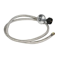 1500mm Stainless Steel Braided Gas Hose with Regulator | Flaming Coals