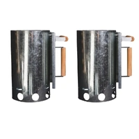 2x Mega Size 9L Charcoal Fire Starter Chimneys