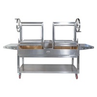 Deluxe Double Parrilla BBQ Grill with Firebricks 1565 x 500