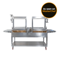 Deluxe Double Parrilla BBQ Grill with Firebricks 1565 x 550