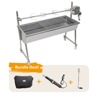 Flaming Coals The Master 1200 Stainless Steel Spit Roaster with 30kg Motor Bundle