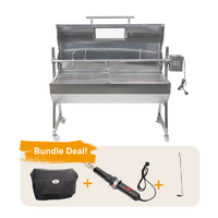 Flaming Coals 1200 Stainless Steel Hooded Spartan Spit Roaster Bundle