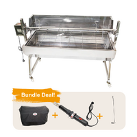 Flaming Coals 1500 Stainless Steel Spartan Spit Roaster BUNDLE