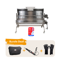 Flaming Coals DUAL FUEL Charcoal and Gas Spit Roaster 1500mm BUNDLE