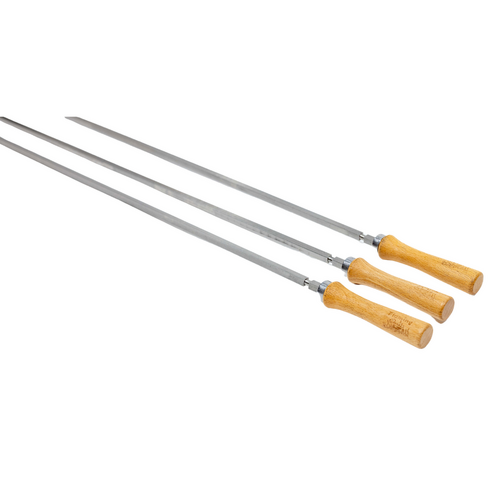 Cyprus Spit Roast Skewer- 3x Large (Stainless Steel) - 8mm - Flaming Coals