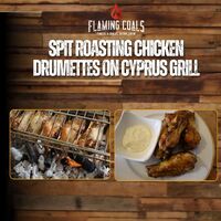 Spit Roasting Chicken Drumettes on Cyprus Grill image